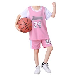 Order primary school basketball training clothes, fake two-piece quick-drying wave shirt, moisture-wicking and sweat-wicking basketball game SKWTV065 Order primary school basketball training clothes, fake two-piece quick-drying wave shirt, moisture-wicking and sweat-wicking basketball game SKWTV065